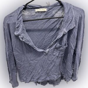 We The Free Long Sleeved Collard crop top